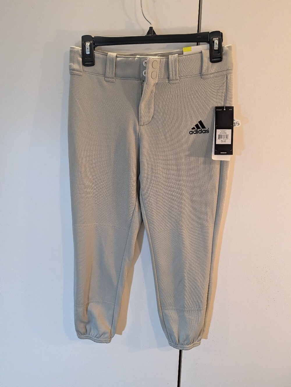 Adidas Woman's XS Grey Softball Belted Pant NWT